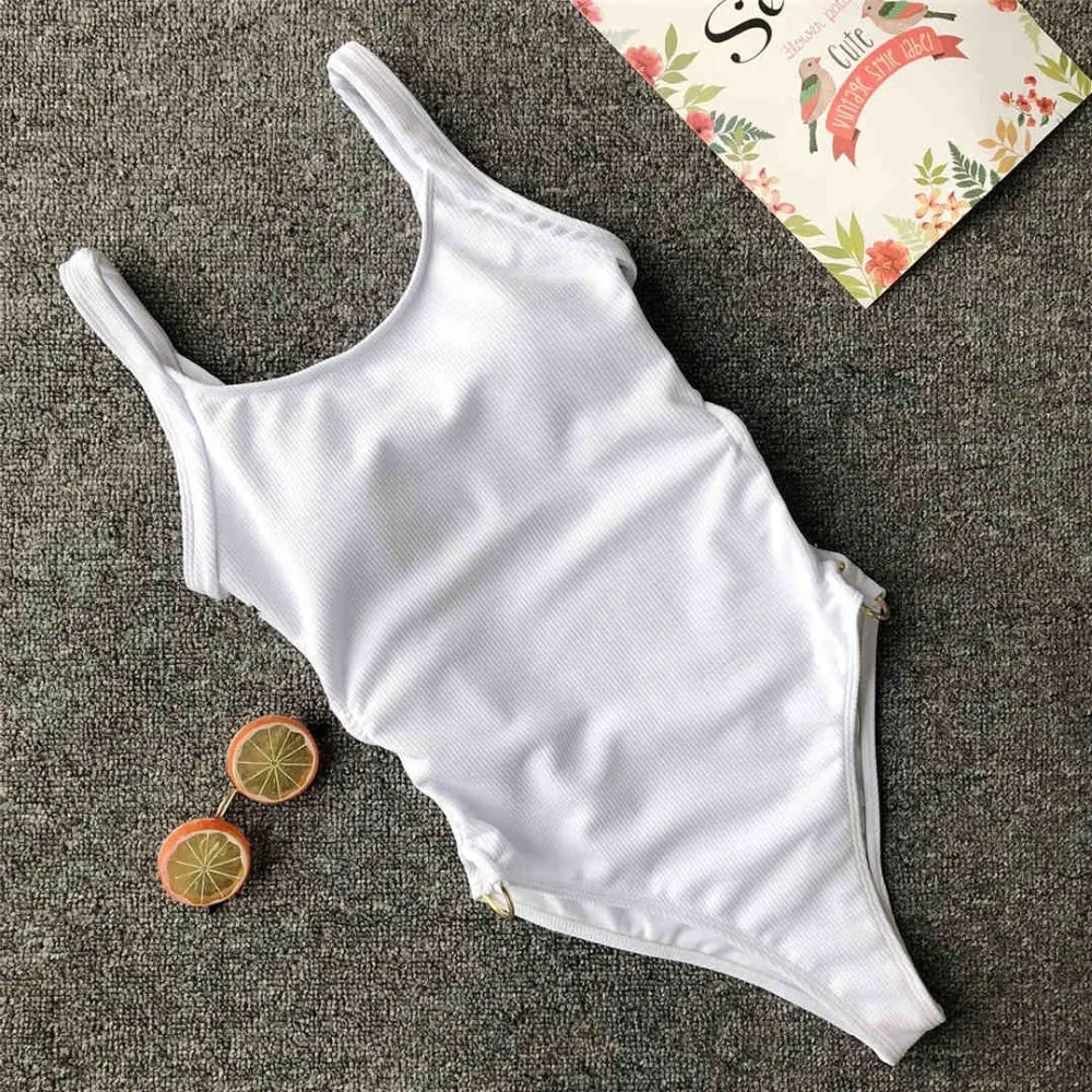 Новая сексуальная женская одежда для плавания ребристый цельный купальный костюм с вырезами женский купальный костюм купальная одежда для женщин V1131