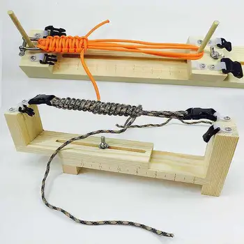

DIY Jig Solid Wood Paracord Bracelet Maker Knitting Tool Knot Braided Parachute Cord Bracelet Weaving Tools DC156