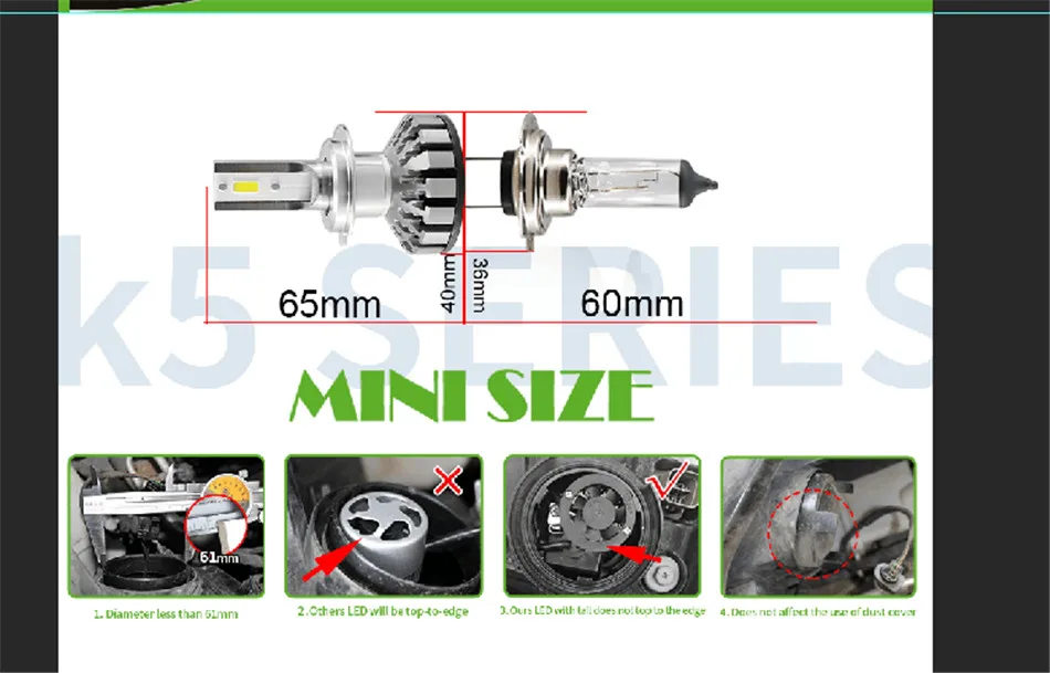 950 H7 CANBUS LED LAMPS H4 H11 9005 9006 fog lights_