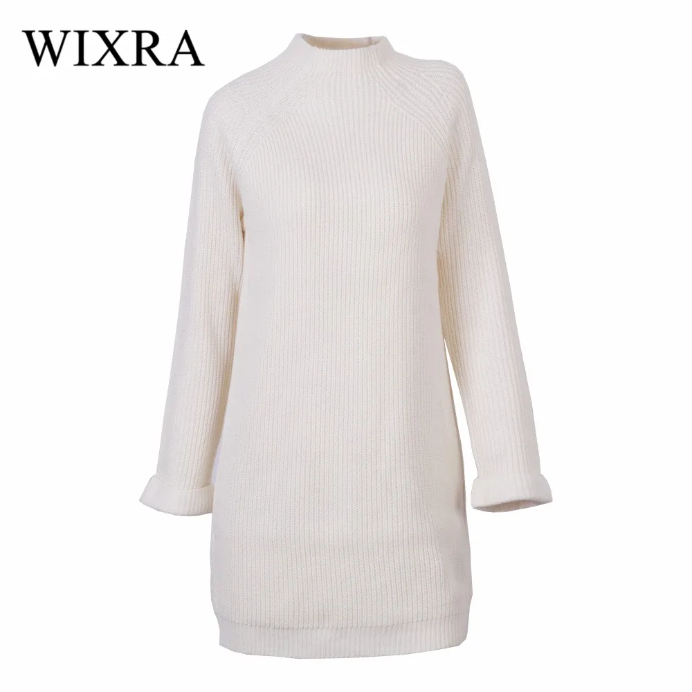 

Wixra Warm and Charm Brand New Women Sweater Dress Winter Pullover Causal Loose O-neck Full Sleeve Knitted Dresses Wear