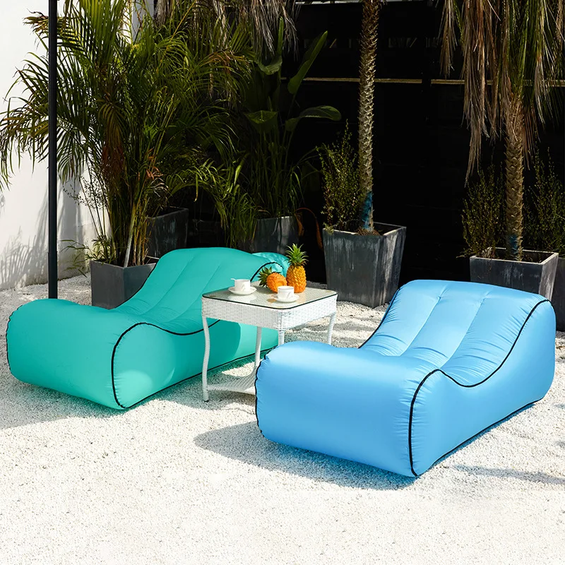 

Outdoor lazy sofa sleeping bag portable folding rapid inflatable air sofa bag Adults Kids Beach Lounge blow-up lilo bed