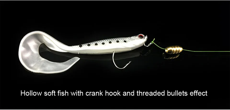 5 шт./лот рыболовная юбка хвост мягкой рыбы Приманка 12,5 см/5,5 г живое яркое моделирование пустой живот полые Texas Rig приманки