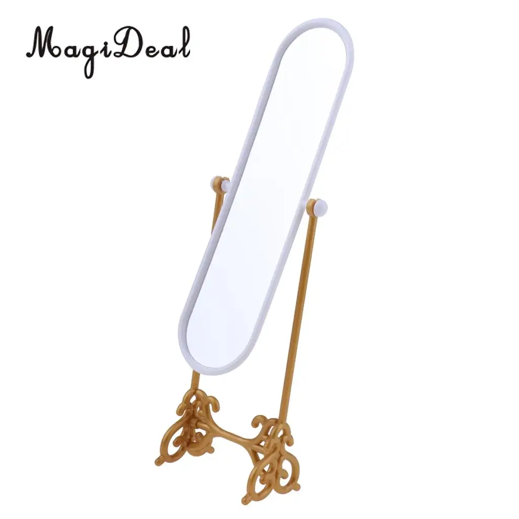 1/6 Scale Dollhouse Miniature Mini Dolls Fitting Room Dressing Mirror Model Play Set for Dolls Accessories Furniture Decoration