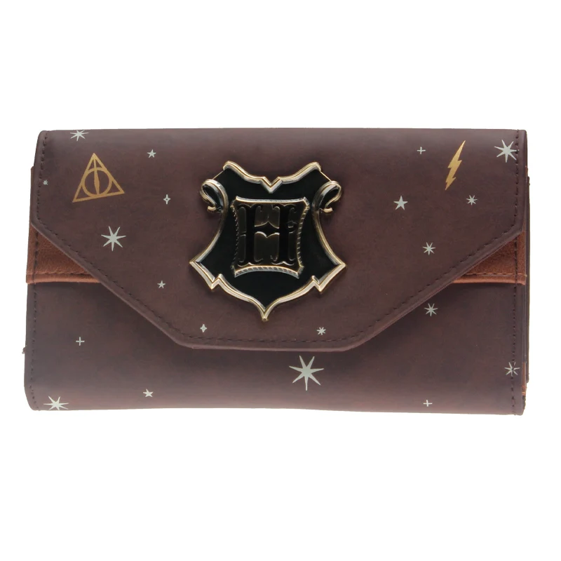 Harry Potter Hogwarts Crest Faux Leather Tri-Fold Women Wallet Harry Potter Hogwarts Crest Faux Leather Tri-Fold Women Wallet