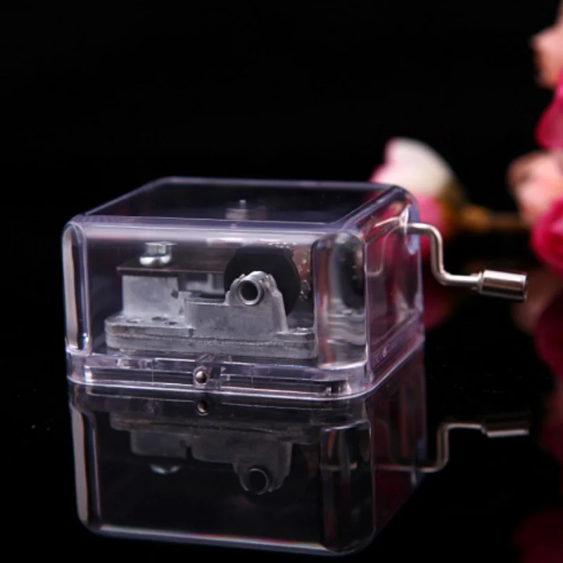 

hot 18 Notes Movement Acrylic Windup Movement Set Musical Box 6 Melody Music Box for Wedding Party Decor