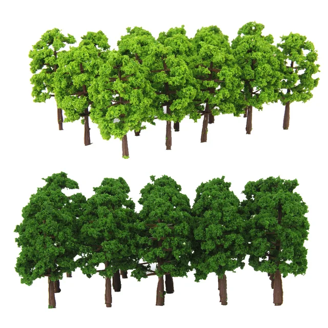 40 Pieces 8cm 1:150 N Scale Plastic Model Trees Railroad Landscape Scenery  model trees to decorate building model, roadway, 1
