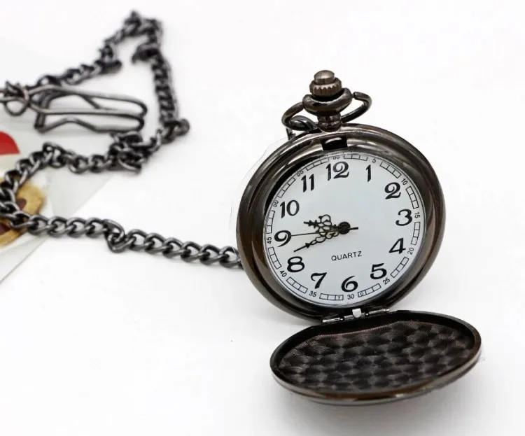 2016 новое поступление серебряные гладкие кварцевые карманные часы с короткой цепи Best подарок Для мужчин Для женщин