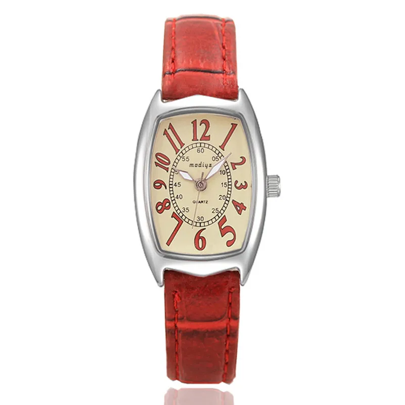Women's watches casual watches Buckle Digital leather watch strap Analog Alloy Quartz round Wrist Watch clock montre femme M18 (3)