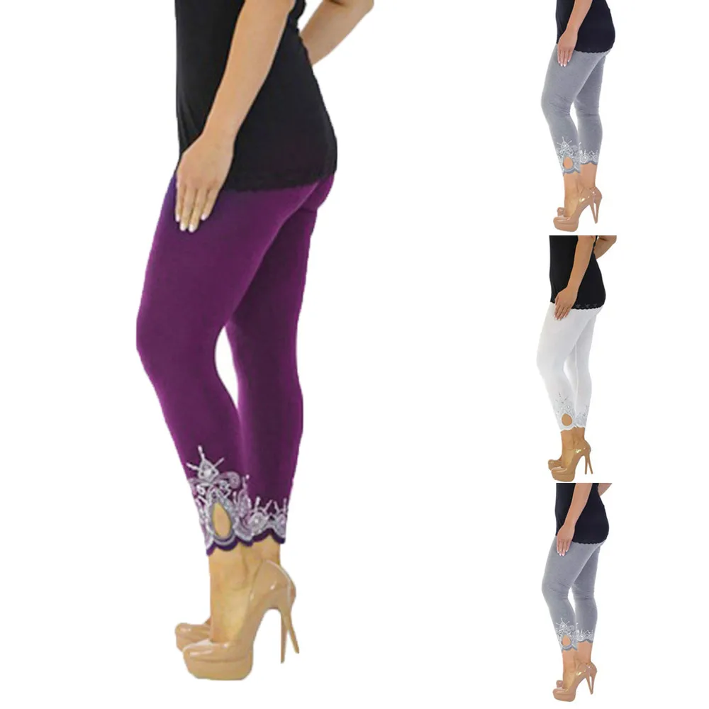 

Plus Size S-5XL Women's Fashion Women Sport Print Workout Mid Waist Running Pants Ladies Solid Fitness Elastic Leggings trousers