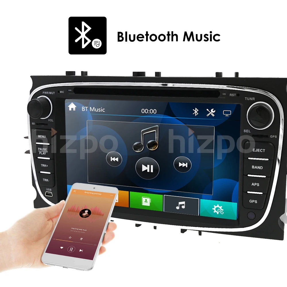 Sale 2din Car DVD Player GPS Navi for Ford Focus Mondeo Galaxy with Audio Radio Stereo Head Unit DAB+ SWC Free Canbus Rear Camera Map 7