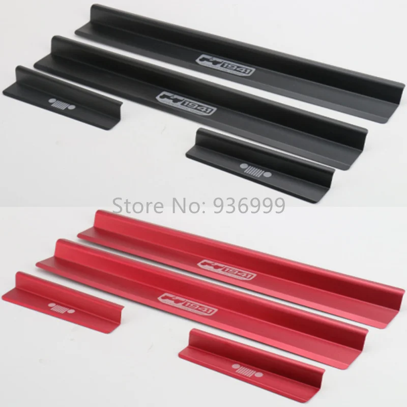 

Aluminum Alloy 1941s Year Outside Door Scuff Plate Door Sill Trim Suitable for Jeep Wrangler 2007-2016 Car Accessories