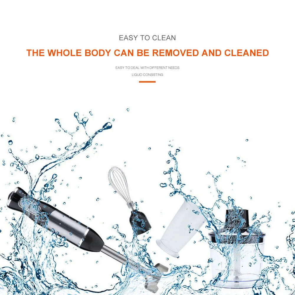  Hand Blender Portable 4 in 1 immersion Blender for Kitchen Food Processor stick with Chopper Whisk  - 4000079302678