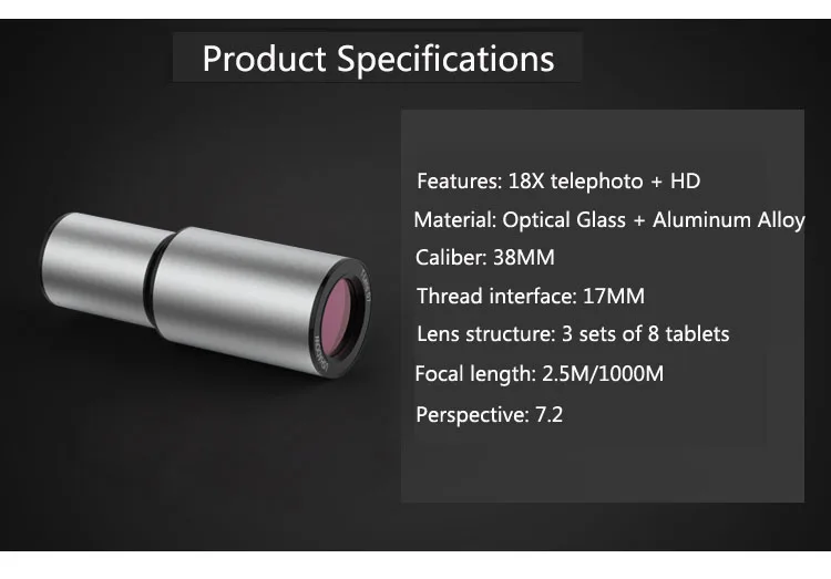 Объектив камеры мобильного телефона HD 18X телефото зум профессиональный внешний телескоп с универсальным зажимом для iPhone samsung смартфон