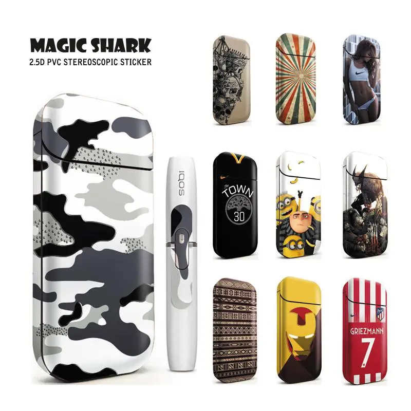 

Magic Shark 2019 New Despicable Me Ironman Skull Tribal Print Case Cover for IQOS 2.4 Plus 2.4p Flim Sticker for IQOS 2.4 Plus