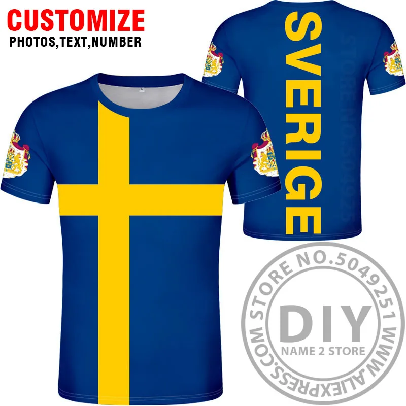 Швеция футболка diy заказ номер swe футболка Национальный флаг se sverige swede шведская страна колледж печать фото одежда - Цвет: Style 3