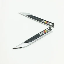 2 шт. RALLIART логотип черный металл 3D Стикеры эмблемы Fender сторона Ножи наклейка двери автомобиля украшения