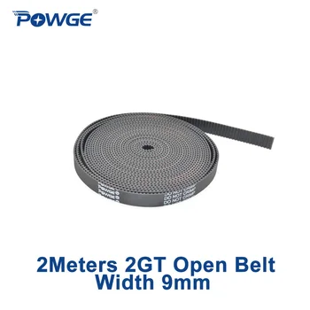 

POWGE 2Meter 2MGT 2GT open synchronous Timing belt width 9mm Rubber 2M GT2 2GT-9mm Small backlash Linear Motion 3D Printer