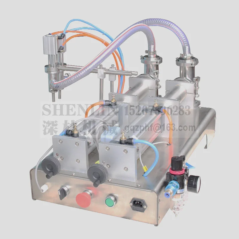 SHENLIN 300ML double head fillling machine for liquid material pneumatic food filler semi-automatic cream filling machine