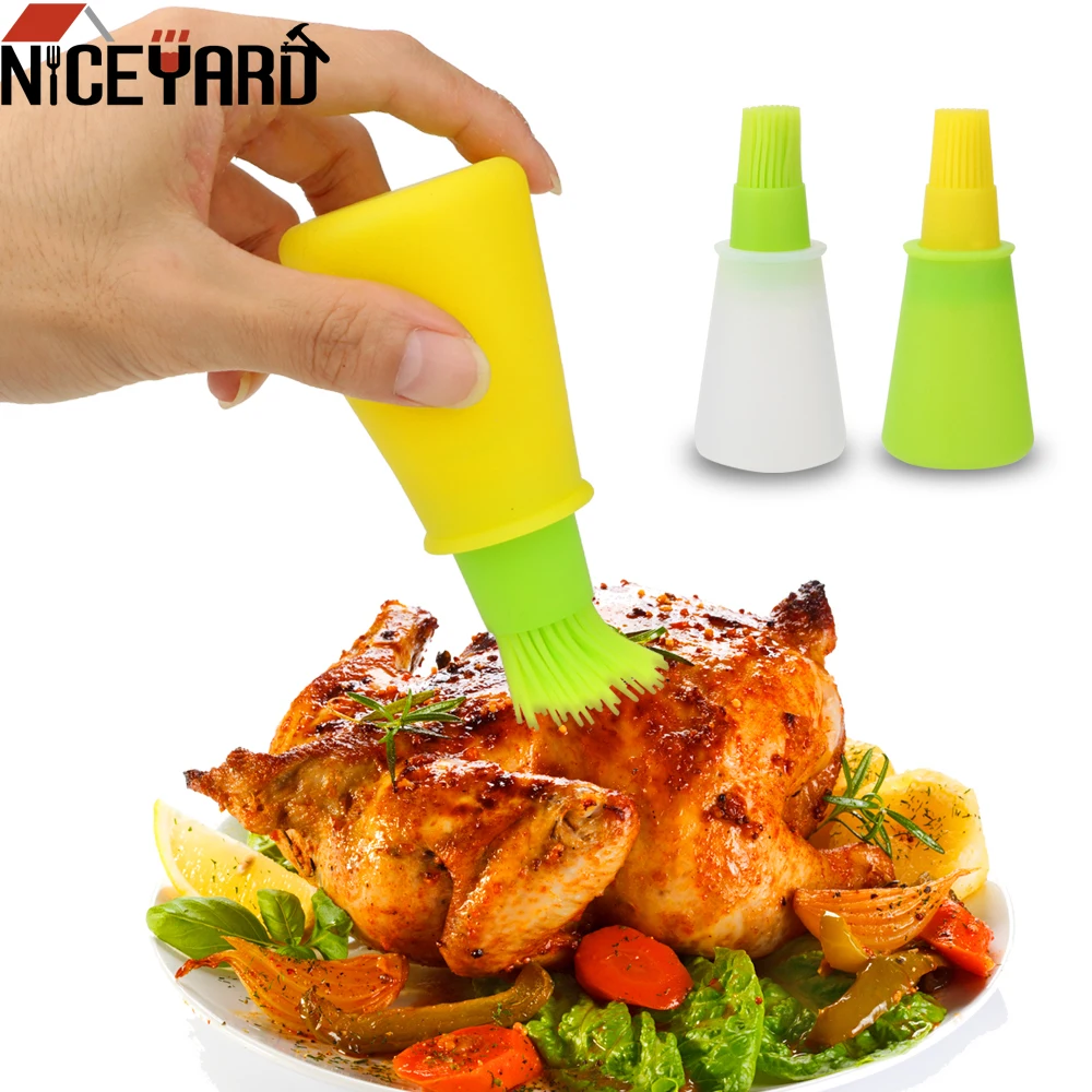 

NICEYARD Silicone Oil Bottle with Brush for Barbecue Cooking Baking Pancake Storage Bottles BBQ Tools Kitchen Accessories