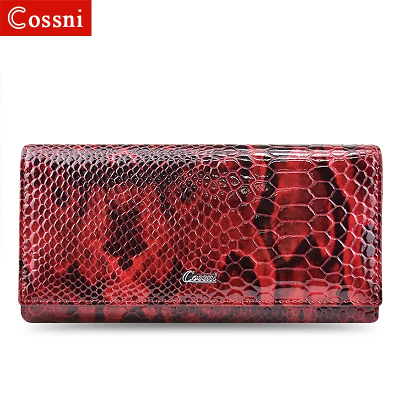 

Hot Sale Women Clutch Genuine Leather Wallet Female Long Wallet Women Hasp Zipper Purse Strap Money Bag RED Purse For iPhone