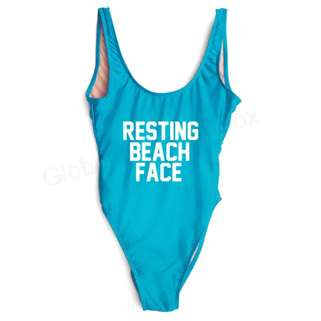 resting beach face swimsuit