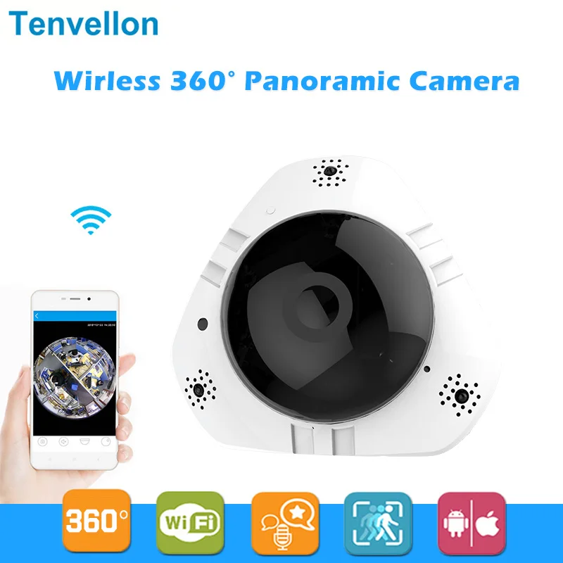 960P WIFI IP Camera 360 Degree Panoramic IP Camera 1.3MP FIsheye Lens Wireless Smart CCTV Camera TF Card IR Baby Monitor Remote