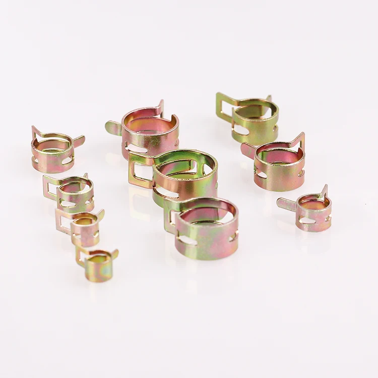 

100Pcs 10Size 6-15mm Fuel Spring Clip Vacuum Silicon Hose Clamp Autos Autos Spring Clip Fuel Oil Water Hose Pipe Tube Clamp