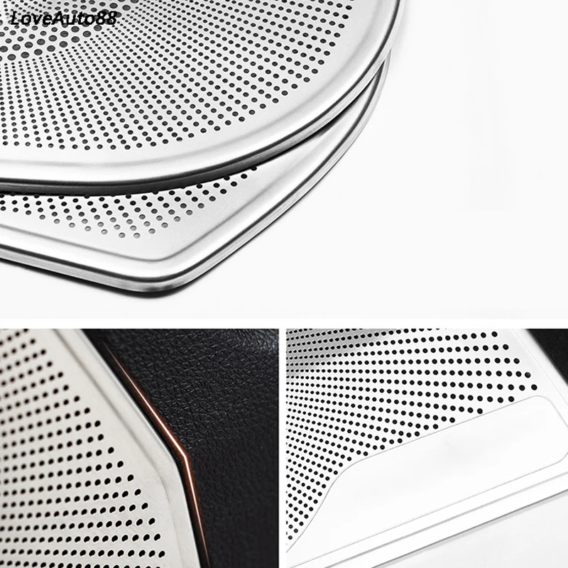Автомобильная стальная нержавеющая интерьерная дверь стерео динамик аудио кольцо Крышка звуковая рамка декоративная накладка для Honda Civic 10th