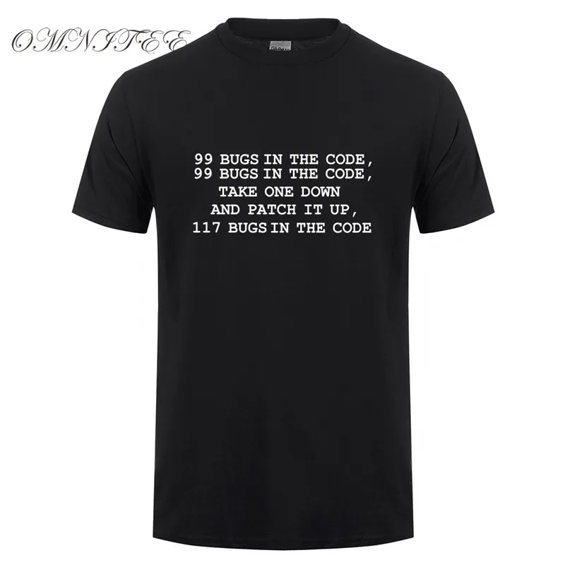 Забавный инженер 99 ошибок в коде футболка Летняя мужская с коротким рукавом Хлопок инженер футболка программиста человек OZ-037