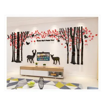 

Vintage Jungle Design TV Sofa Background Wall Sticker 1PC Home DIY Acrylic Wall Stickers 4 Colors Room Decoration Wallpaper