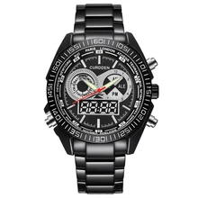 Curdden Марка часы Новая мода цифровой Для мужчин полный Сталь светодиодные часы Для мужчин S Японии Movt Водонепроницаемый хронограф Relógio masculino