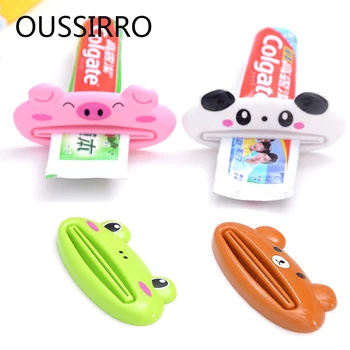 

2Pcs Cartoon Tube Roll Holder Dispenser Toothpaste Squeezer Press Tube Dentifrice Dispenser Kitchen Bathroom Accessories