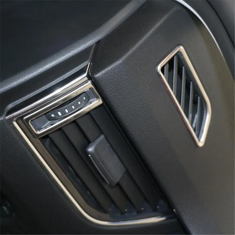 

Наклейки для skoda 2016-2019MQB Octavia на выходе, наклейки для кондиционера octavia A7, наклейки из нержавеющей стали на переднюю и двустороннюю сторону для центра, 5 шт.