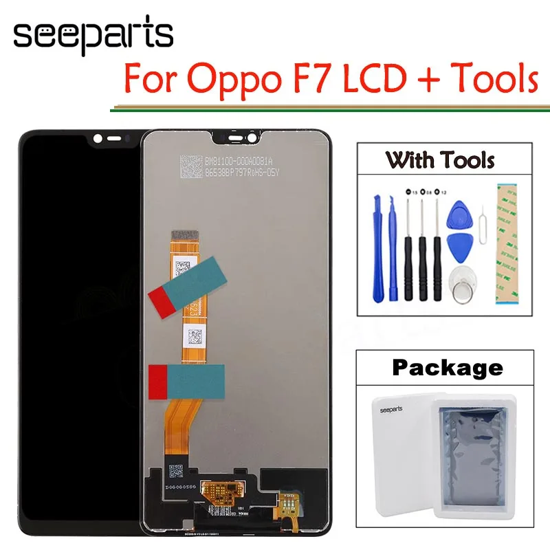 ทดสอบดีสำหรับ Oppo F7 LCD CPH1819จอแสดงผล Touch Screen Digitizer ...