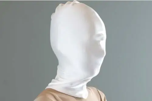 

White Lycra Zentai Mask New Lycra/spandex Zentai Costumes Party Halloween White Mask/Hood For Slenderman