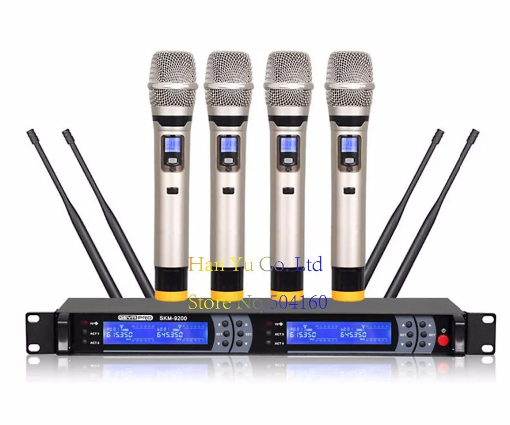 

Professional KTV wireless microphone infrared to frequency 4x100 Channel UHF Wireless Microphone System