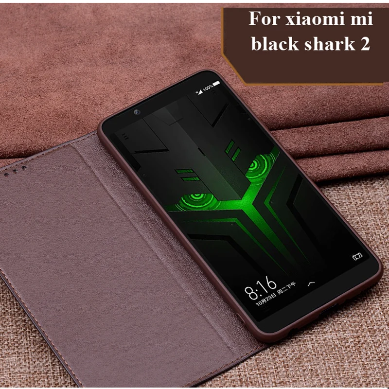 Чехол книжка из натуральной кожи для xiaomi mi black shark 2 чехол накладка на заднюю