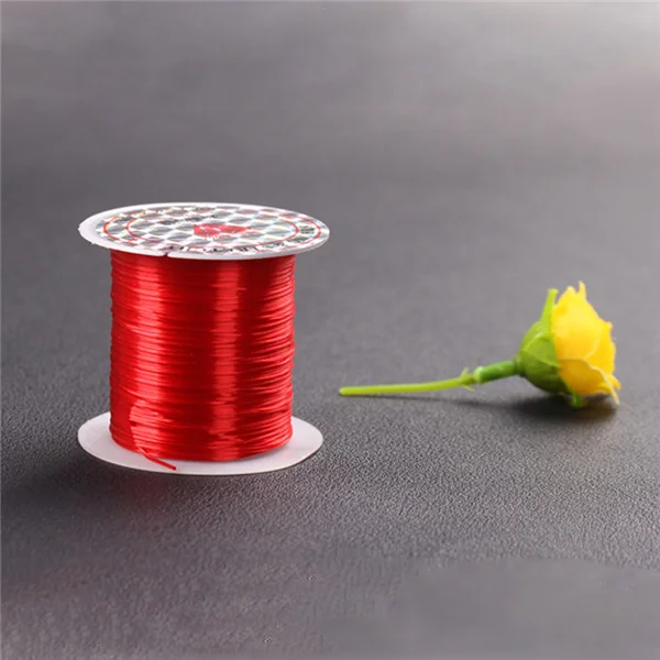 1 рулон 10 м Multi-Цвета сильный эластичный провод/шнур/String/резьба для DIY Браслеты ювелирных изделий Аксессуары - Цвет: red