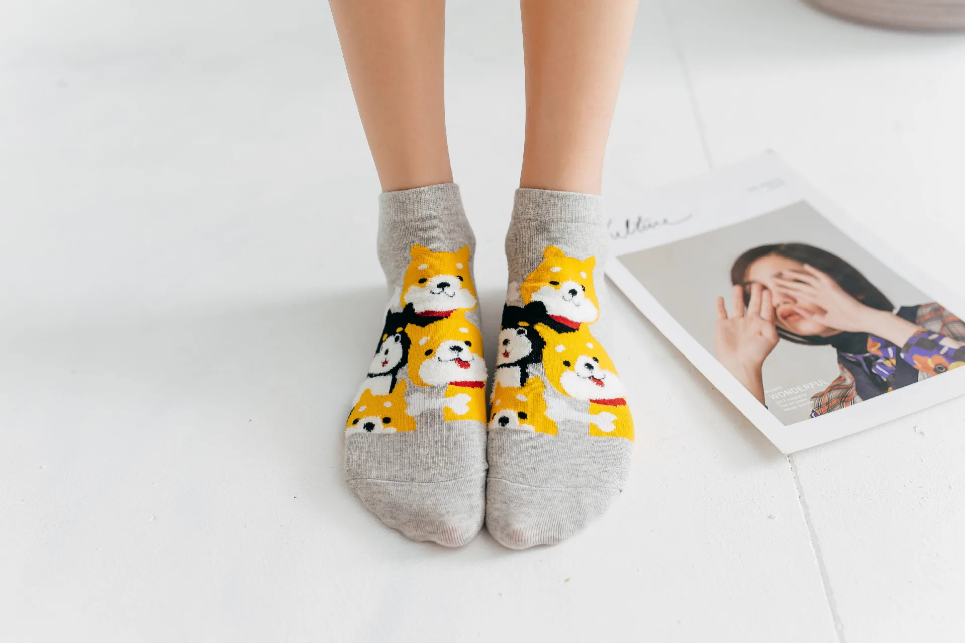 2019 женские Kawaii японские носки для кошек с рисунком милой лисы высокого качества Студенческие женские короткие носки счастливые носки