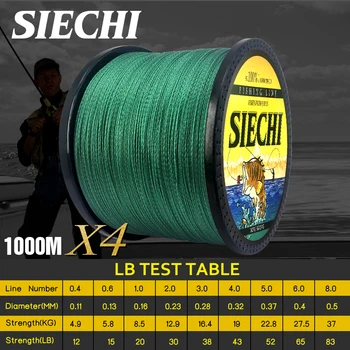 

SIECHI 4 Weaves 300M 500M 1000M Strong PE Braided Fishing Line Mulitifilament Linha Peche Fishing Equipement