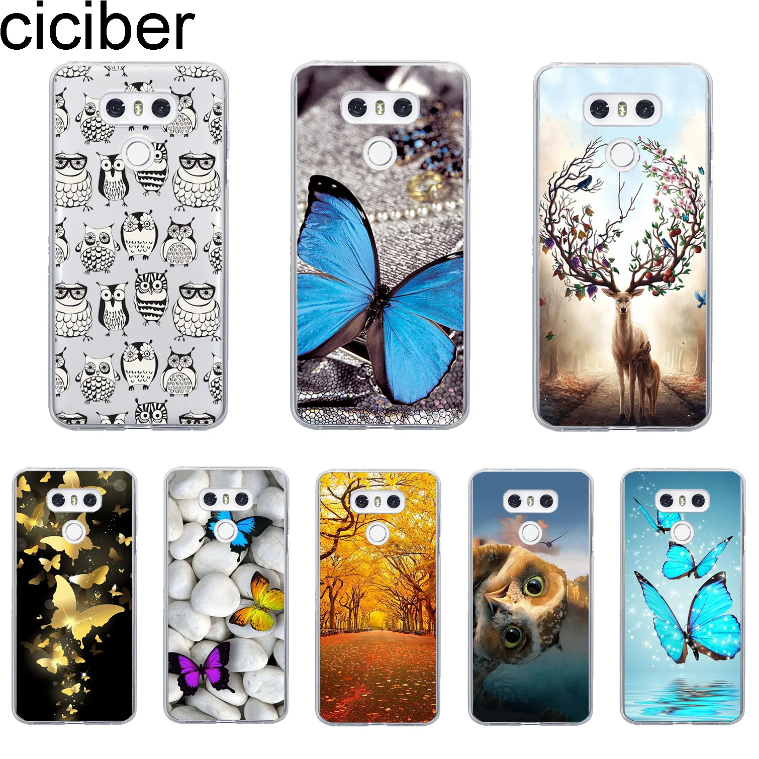 

ciciber For LG G6 G7 G5 G4 V30 V35 V40 V20 THINQ TPU For LG K10 K8 K7 K4 2017 2018 K9 K11 Plus Phone Case Soft TPU Butterfly Owl