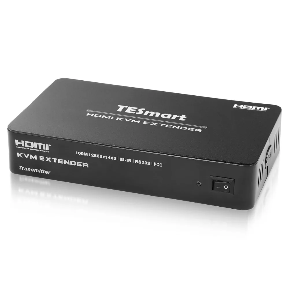 TESmart 328 футов удлинитель KVM HDMI по одной Cat5e/cat6 кабель 4K @ 30 Гц 1080 P с ИК-пульта дистанционного Поддержка дополнительный USB 2,0 RS232 PoC