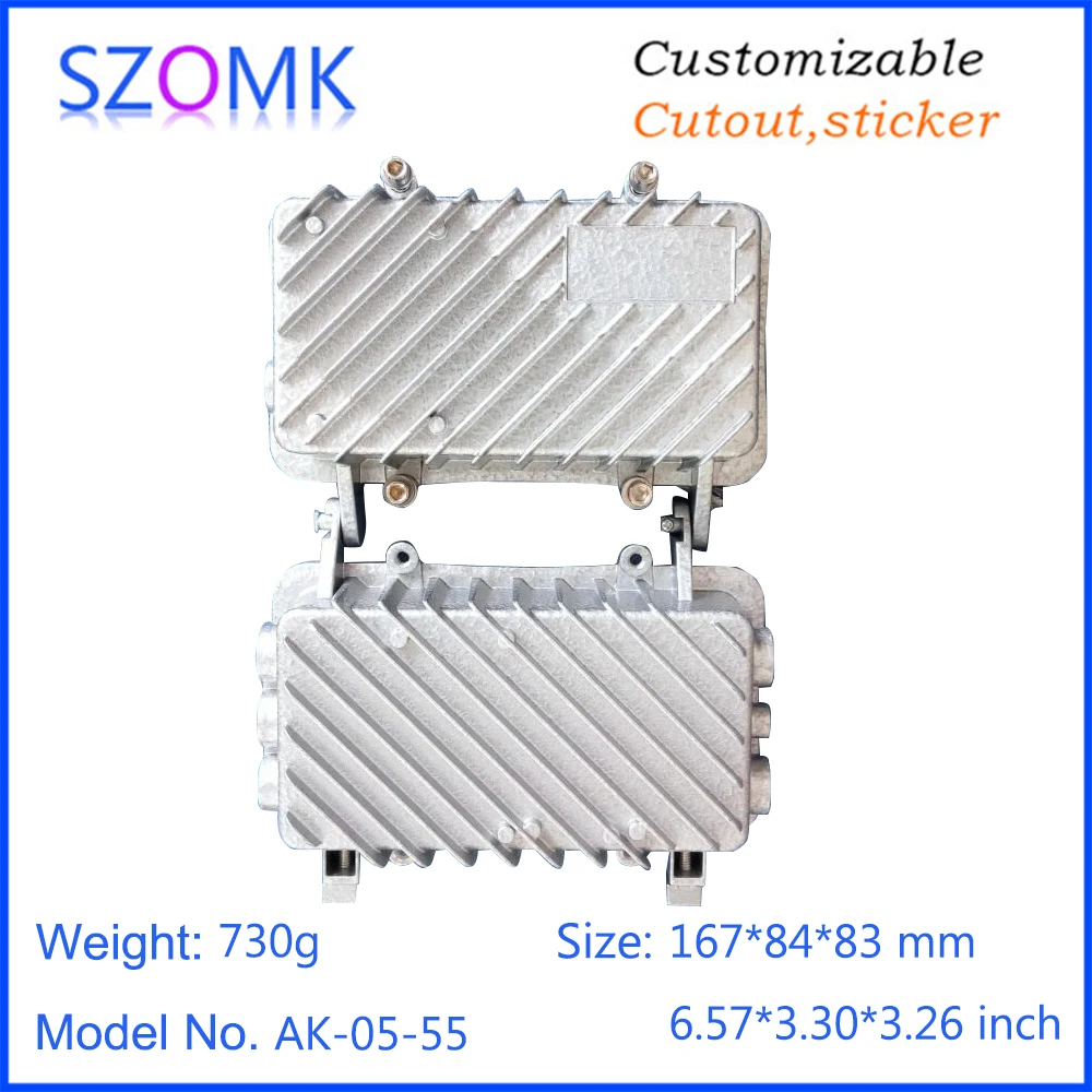 Цельный литой алюминиевый корпус усилителя IP68 водонепроницаемый герметичный корпус коробки для электроники SZOMK распределительная коробка для наружного чехол