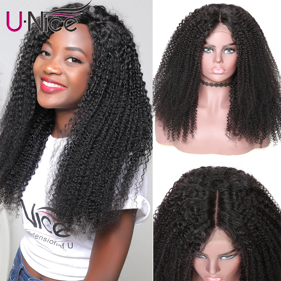 Волосы UNICE афро кудрявые человеческие волосы парик 150% плотность бразильские кружевные передние человеческие волосы парики Remy 360 кружевные передние парики
