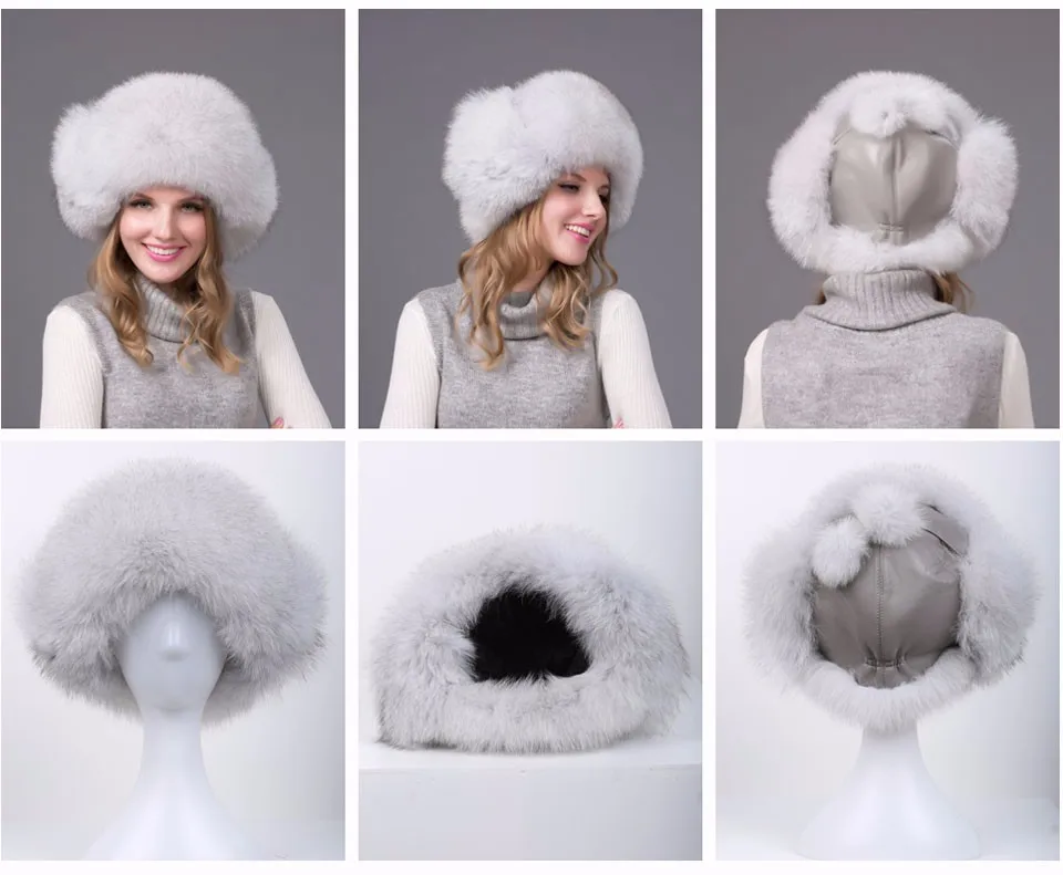 JKP Горячая новинка русская Мода стиль натуральный Лисий мех шляпа с женщин теплые зимние модные шаровые кепки HJL-05