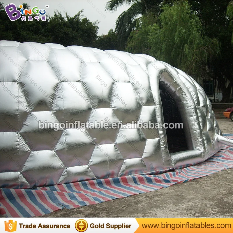  Free shipping 32X2.5X2.5 meters Inflatable silver tunnel for trade show high quality inflatable tun