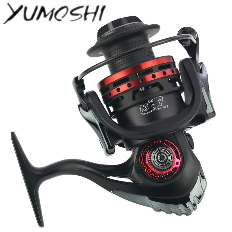 Рыболовная катушка YUMOSHI спиннинговая 1000 2000 3000 13 + 1BB 4000: 1 ручка из ЭВА для рыбалки в