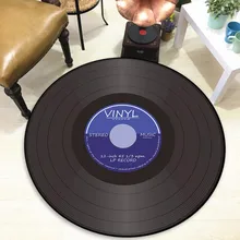 Виниловая пластинка напечатанная мягкая ткань круглый ковер комната площадь спальня коврик на стул и на пол домашний декор mutfak aksesuarlari