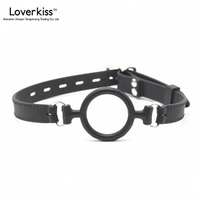 Loverkiss Adult Sex Slave Games Bondage Restraints Black Silicone Open