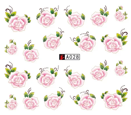 48 листов Смешанный милый цветочный узор для укладки ногтей бумажный наконечник для украшения ногтей набор для маникюра DIY водяные татуировки A001-048